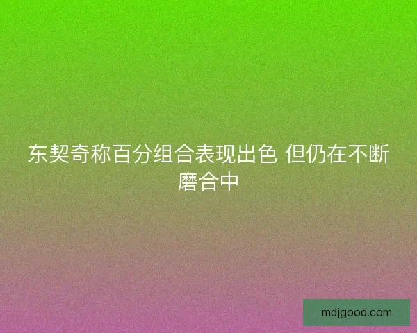东契奇称百分组合表现出色 但仍在不断磨合中
