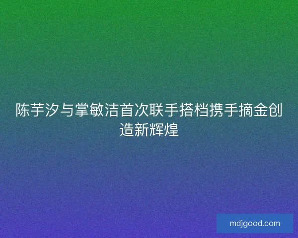 陈芋汐与掌敏洁首次联手搭档携手摘金创造新辉煌